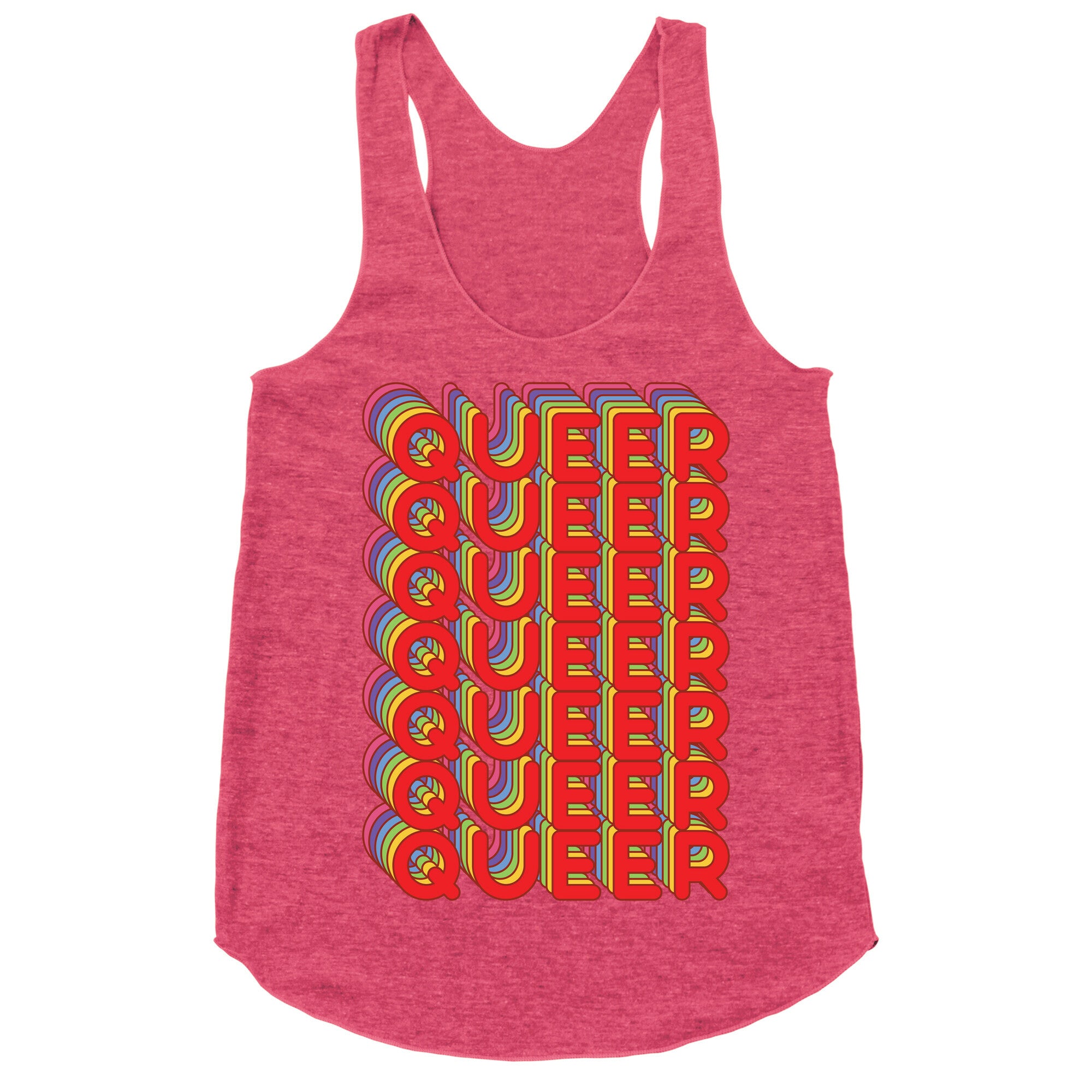 Queer Retro Rainbow Racerback Tank